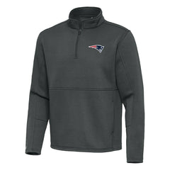 New England Patriots Antigua Twist Quarter-Zip Pullover Jacket Pewter