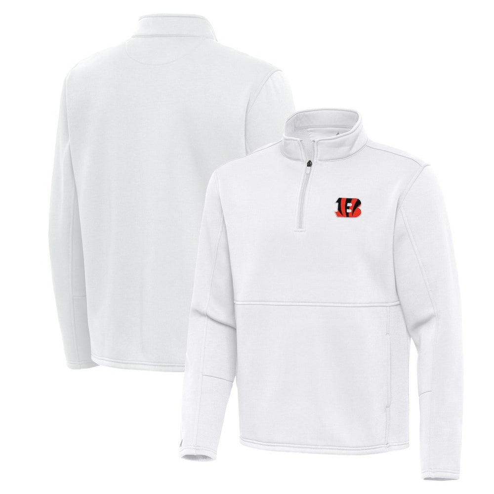 Cincinnati Bengals Antigua Twist Quarter-Zip Pullover Jacket White