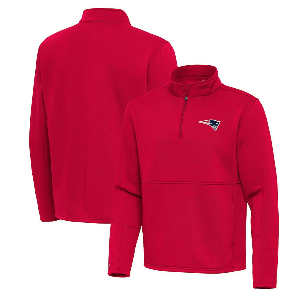 New England Patriots Antigua Twist Quarter-Zip Pullover Jacket Red