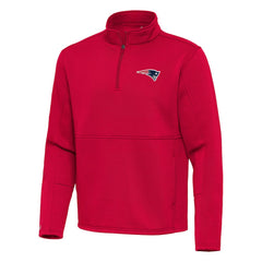 New England Patriots Antigua Twist Quarter-Zip Pullover Jacket Red