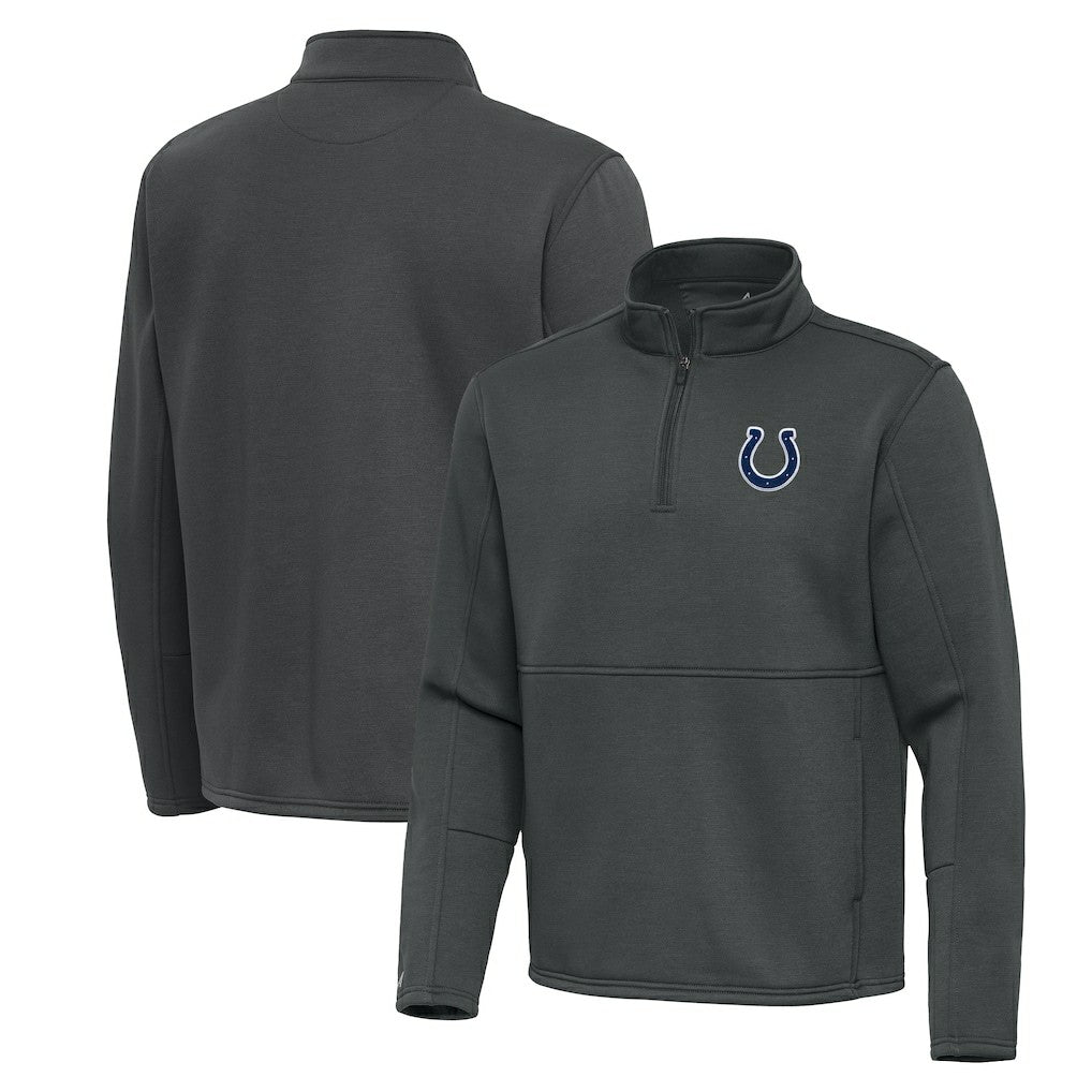 Indianapolis Colts Antigua Twist Quarter-Zip Pullover Jacket Pewter