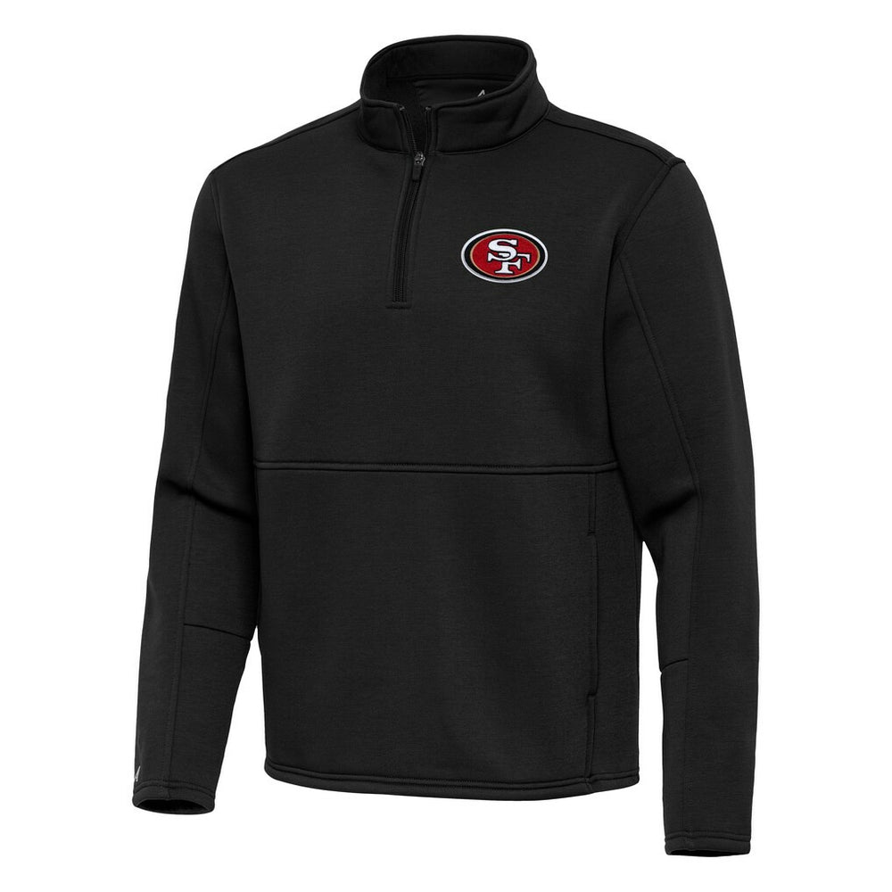San Francisco 49ers Antigua Twist Quarter-Zip Pullover Jacket Black