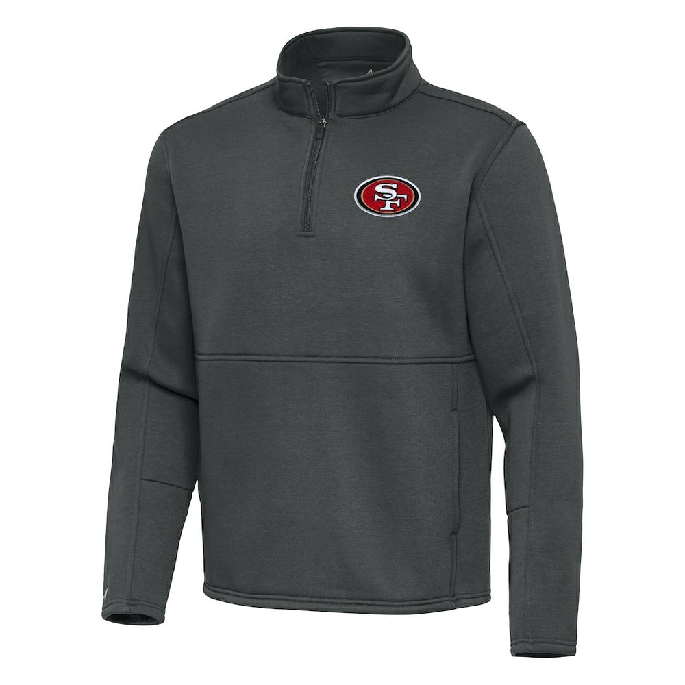 San Francisco 49ers Antigua Twist Quarter-Zip Pullover Jacket Pewter