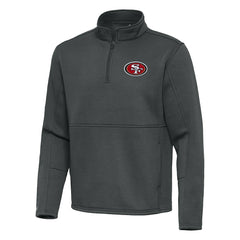 San Francisco 49ers Antigua Twist Quarter-Zip Pullover Jacket Pewter