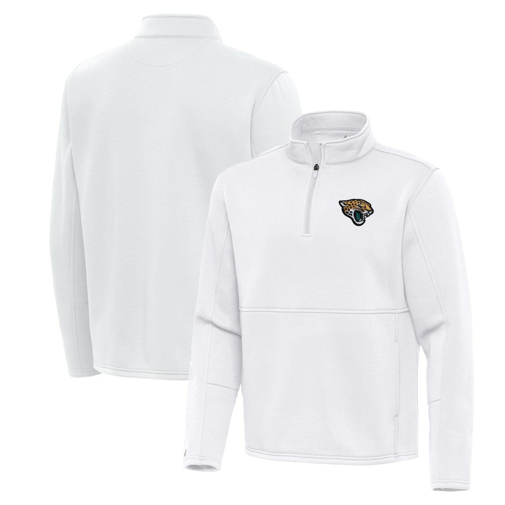 Jacksonville Jaguars Antigua Twist Quarter-Zip Pullover Jacket White