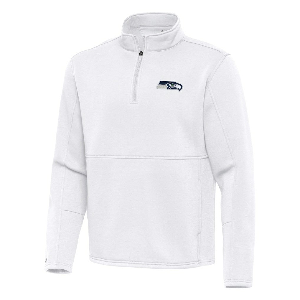Seattle Seahawks Antigua Twist Quarter-Zip Pullover Jacket White