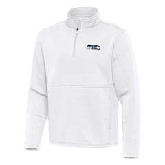 Seattle Seahawks Antigua Twist Quarter-Zip Pullover Jacket White