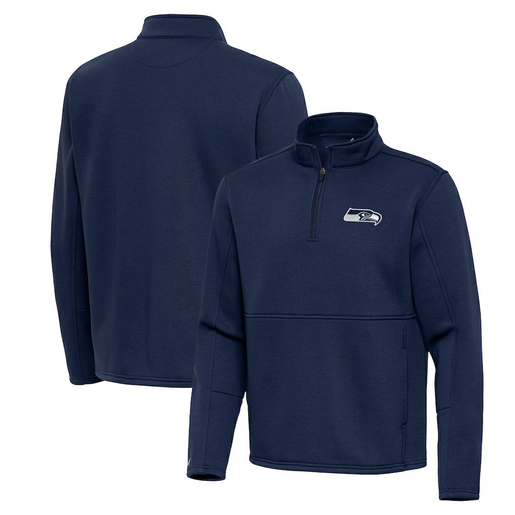Seattle Seahawks Antigua Twist Quarter-Zip Pullover Jacket Navy