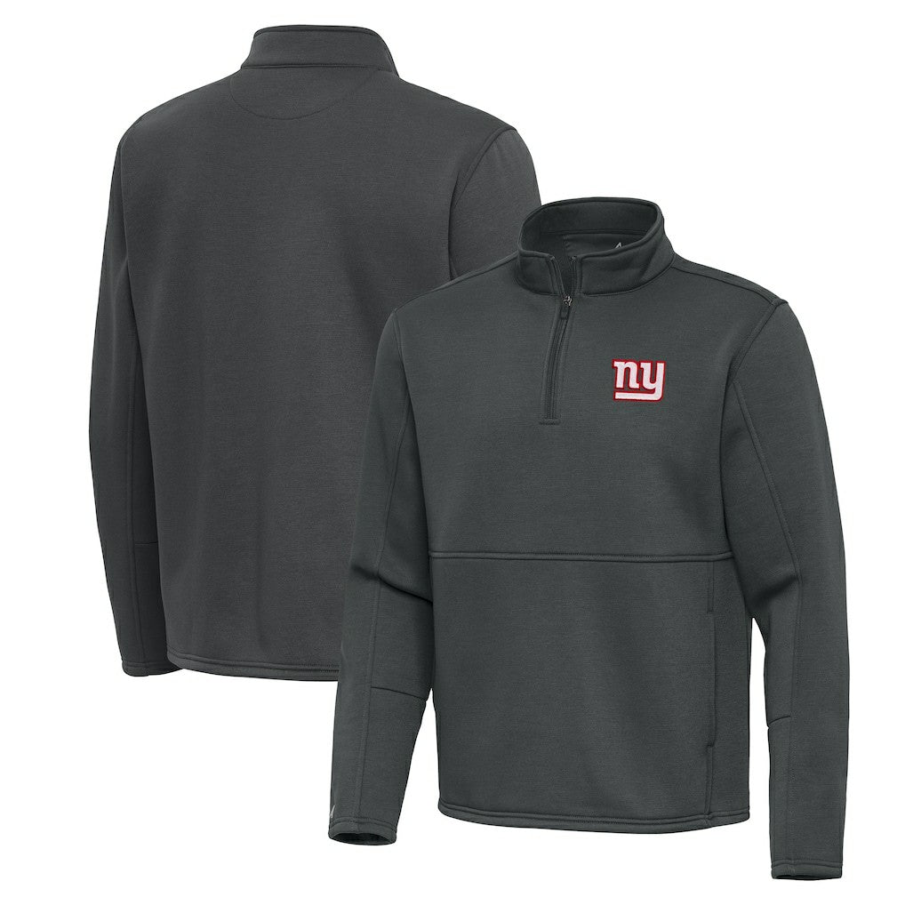 New York Giants Antigua Twist Quarter-Zip Pullover Jacket Pewter