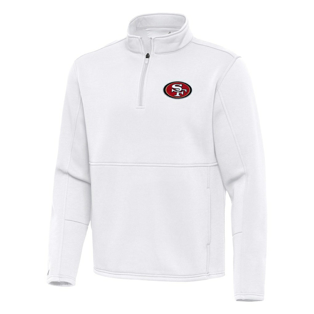 San Francisco 49ers Antigua Twist Quarter-Zip Pullover Jacket White