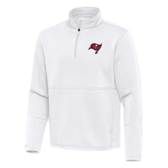 Tampa Bay Buccaneers Antigua Twist Quarter-Zip Pullover Jacket White
