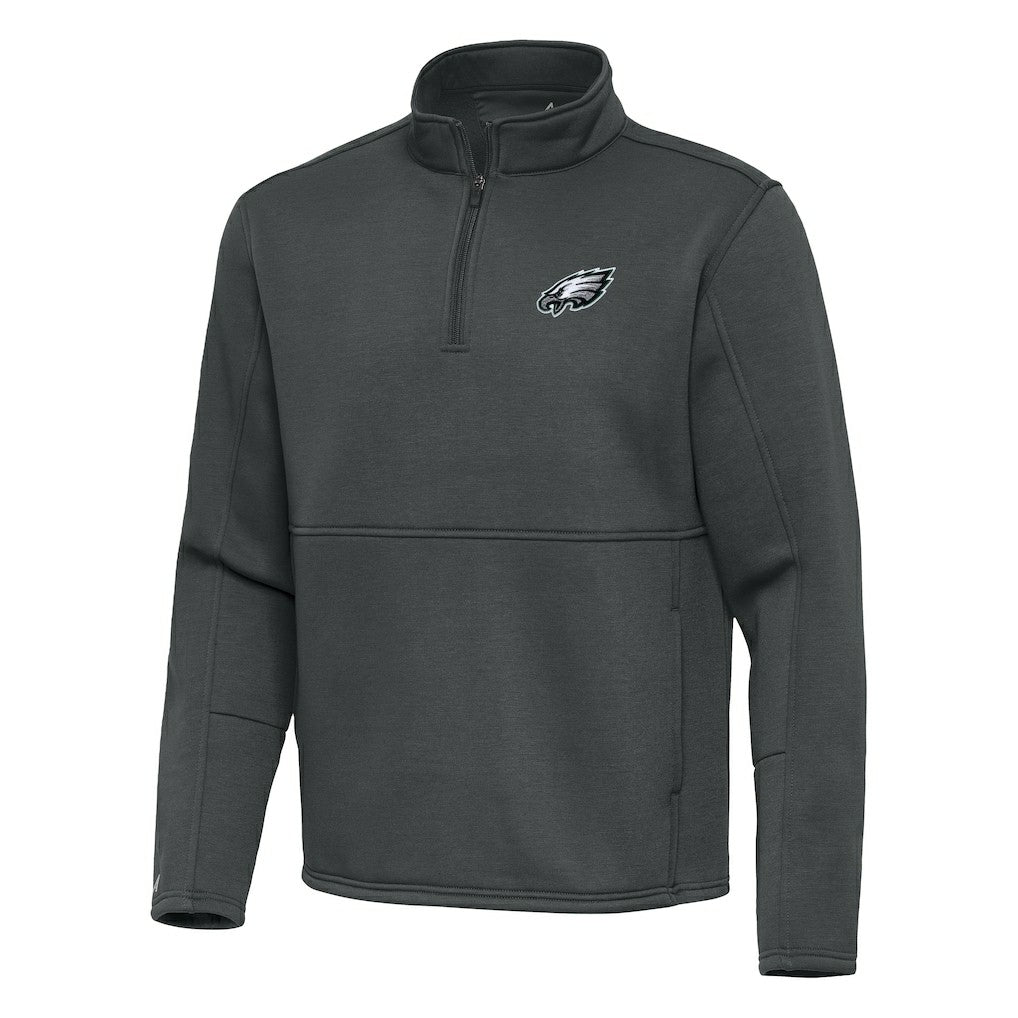 Philadelphia Eagles Antigua Twist Quarter-Zip Pullover Jacket Pewter