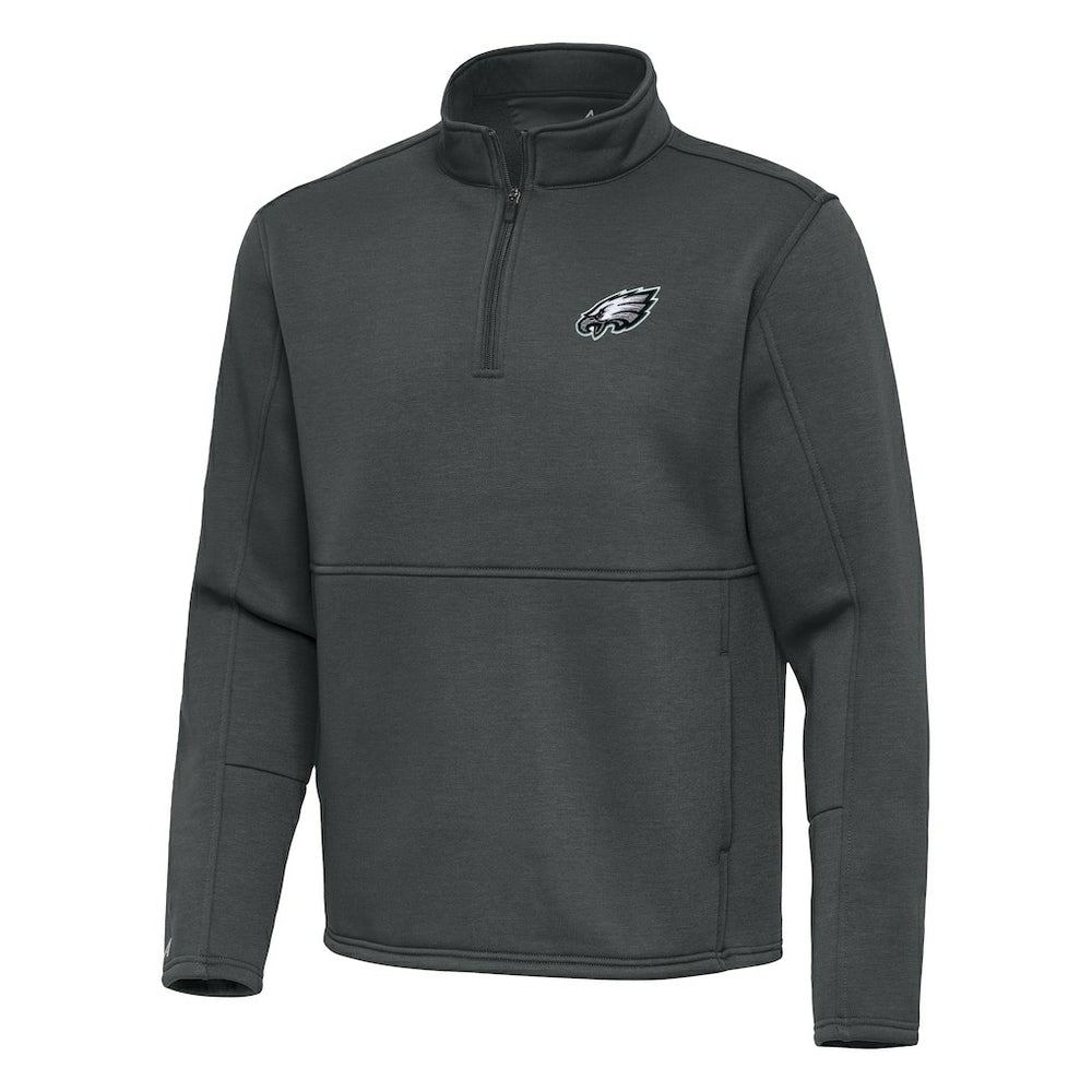 Philadelphia Eagles Antigua Twist Quarter-Zip Pullover Jacket Pewter