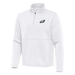 Philadelphia Eagles Antigua Twist Quarter-Zip Pullover Jacket White