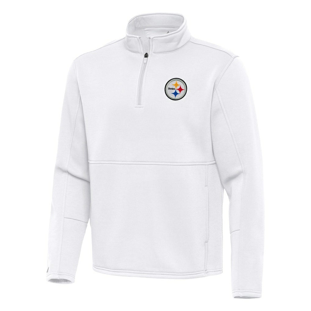 Pittsburgh Steelers Antigua Twist Quarter-Zip Pullover Jacket White