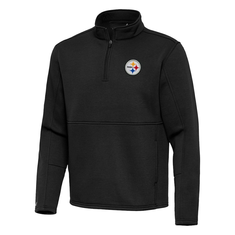 Pittsburgh Steelers Antigua Twist Quarter-Zip Pullover Jacket Black