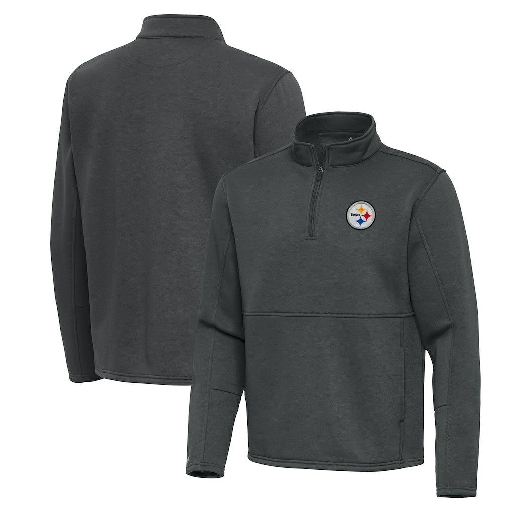 Pittsburgh Steelers Antigua Twist Quarter-Zip Pullover Jacket Pewter