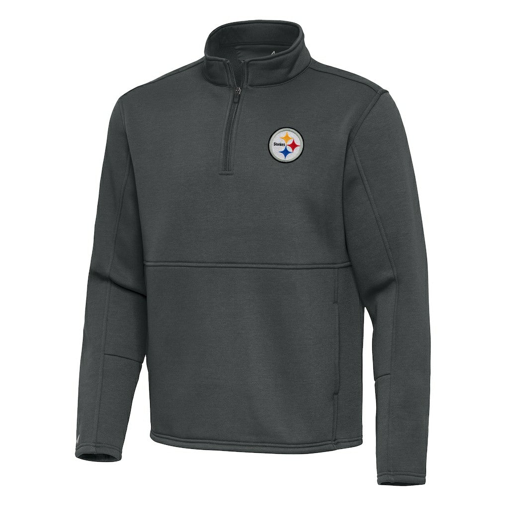 Pittsburgh Steelers Antigua Twist Quarter-Zip Pullover Jacket Pewter