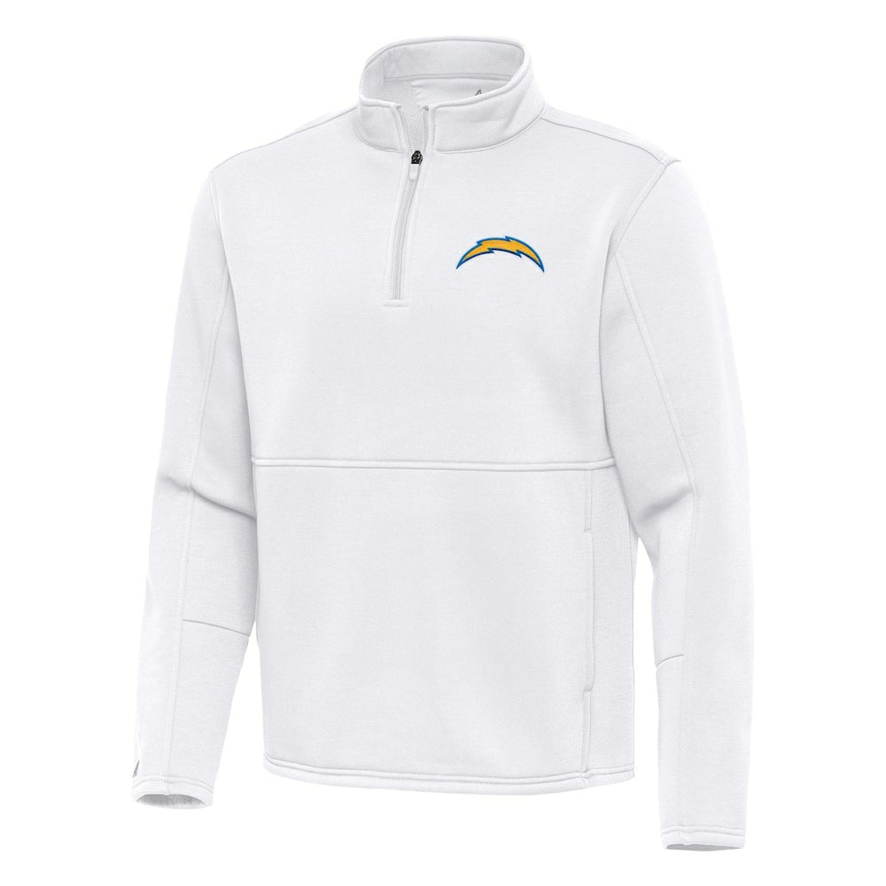 Los Angeles Chargers Antigua Twist Quarter-Zip Pullover Jacket White
