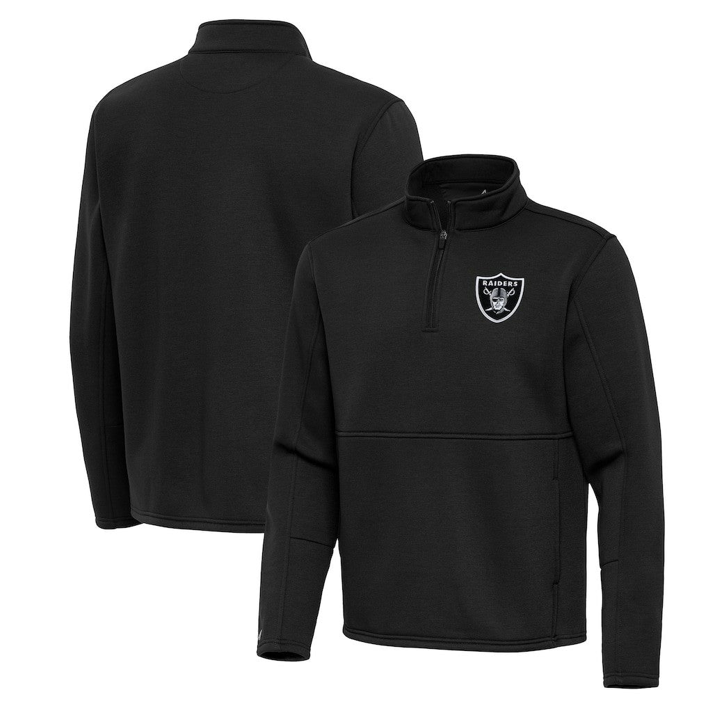 Las Vegas Raiders Antigua Twist Quarter-Zip Pullover Jacket Black
