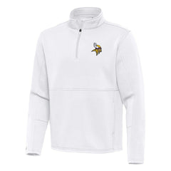 Minnesota Vikings Antigua Twist Quarter-Zip Pullover Jacket White