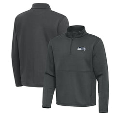 Seattle Seahawks Antigua Twist Quarter-Zip Pullover Jacket Pewter