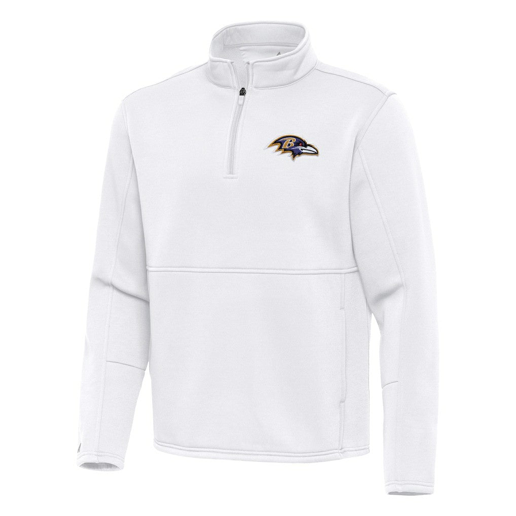 Baltimore Ravens Antigua Twist Quarter-Zip Pullover Jacket White