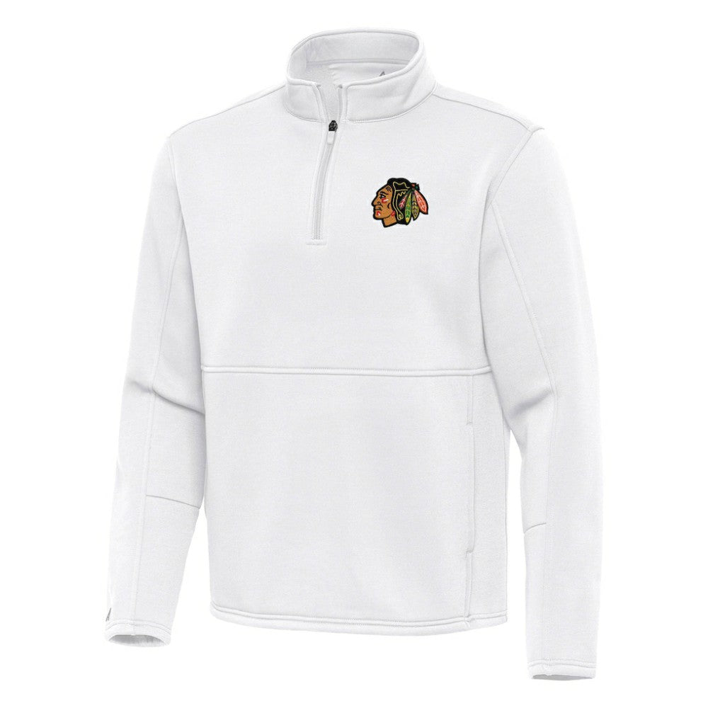 Chicago Blackhawks Antigua Twist Quarter-Zip Pullover Jacket - White - NHL 202264688