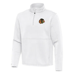 Chicago Blackhawks Antigua Twist Quarter-Zip Pullover Jacket - White - NHL 202264688