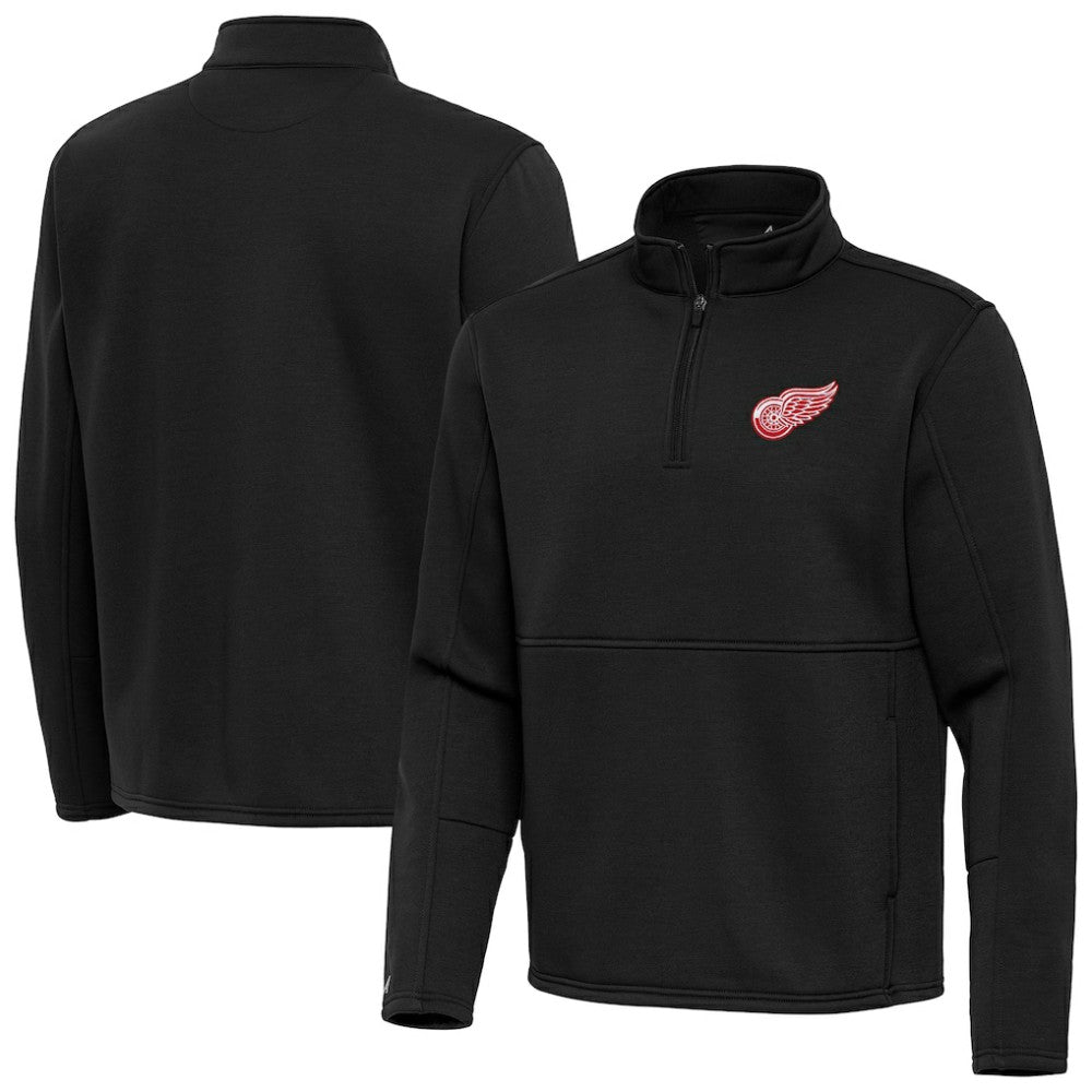 Detroit Red Wings Antigua Twist Quarter-Zip Pullover Jacket - Black - NHL 202264689