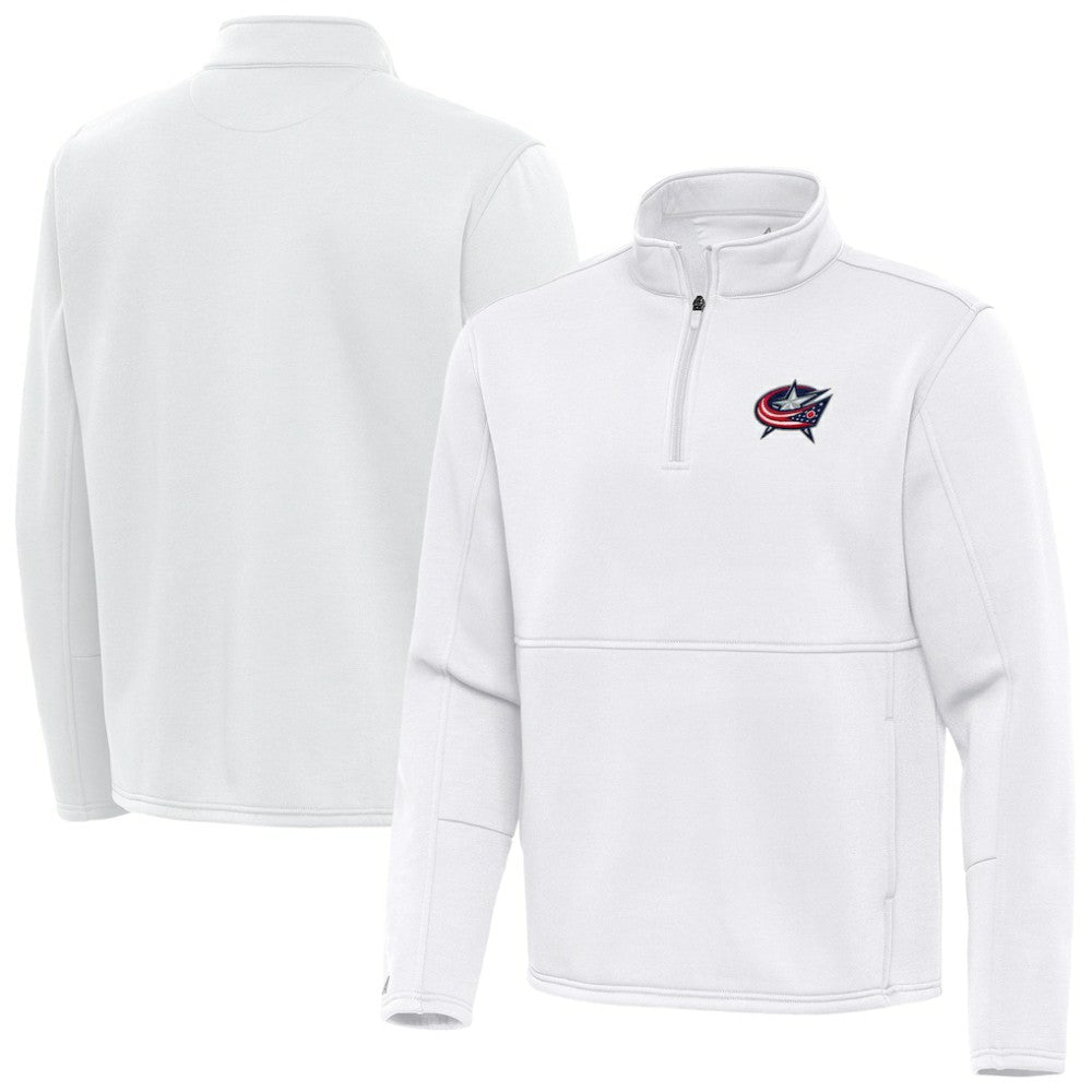 Columbus Blue Jackets Antigua Twist Quarter-Zip Pullover Jacket - White - NHL 202264697