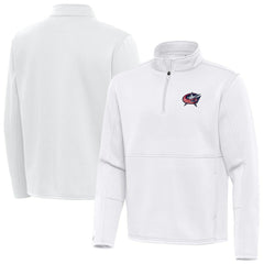 Columbus Blue Jackets Antigua Twist Quarter-Zip Pullover Jacket - White - NHL 202264697
