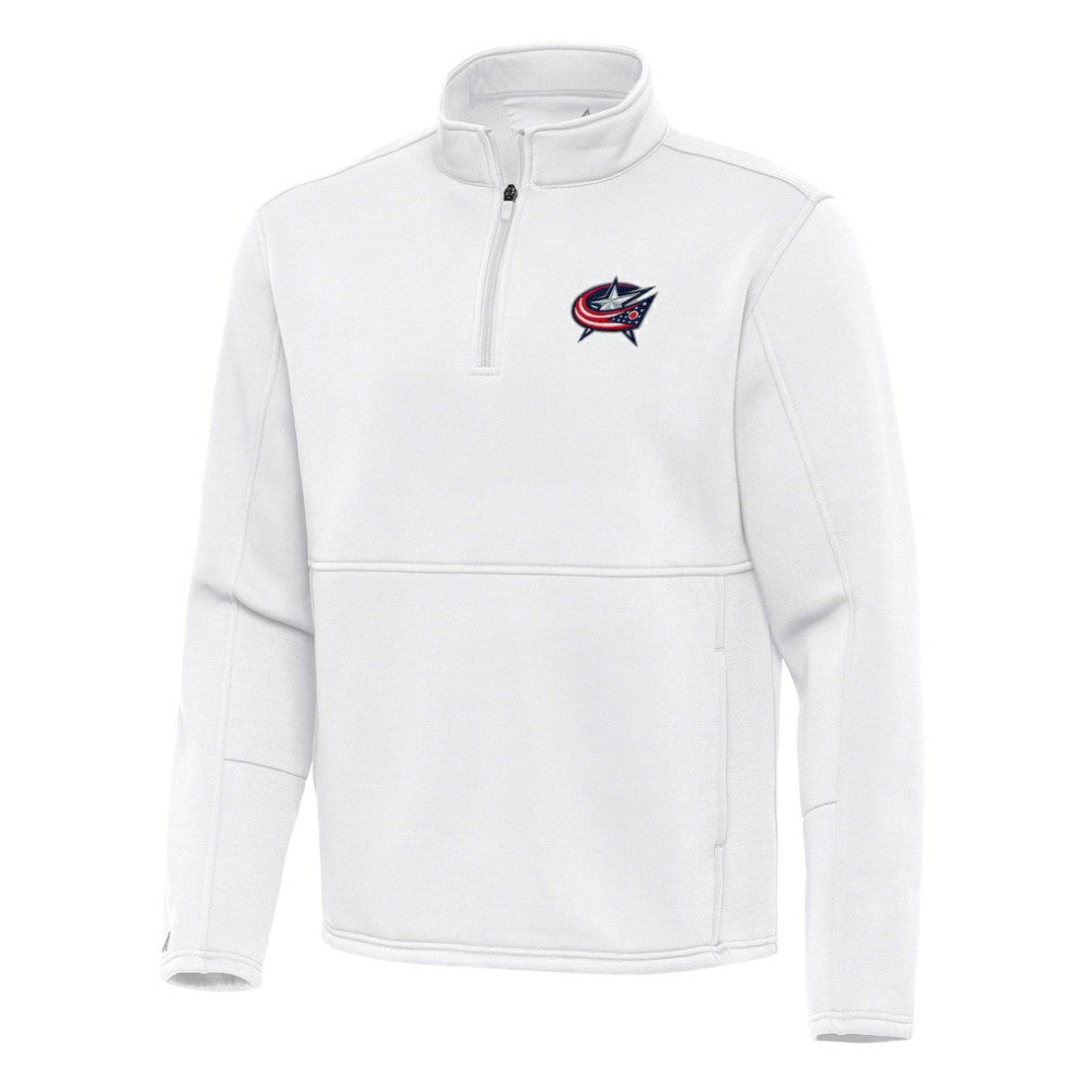 Columbus Blue Jackets Antigua Twist Quarter-Zip Pullover Jacket - White - NHL 202264697