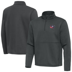Columbus Blue Jackets Antigua Twist Quarter-Zip Pullover Jacket - Silver - NHL 202264700