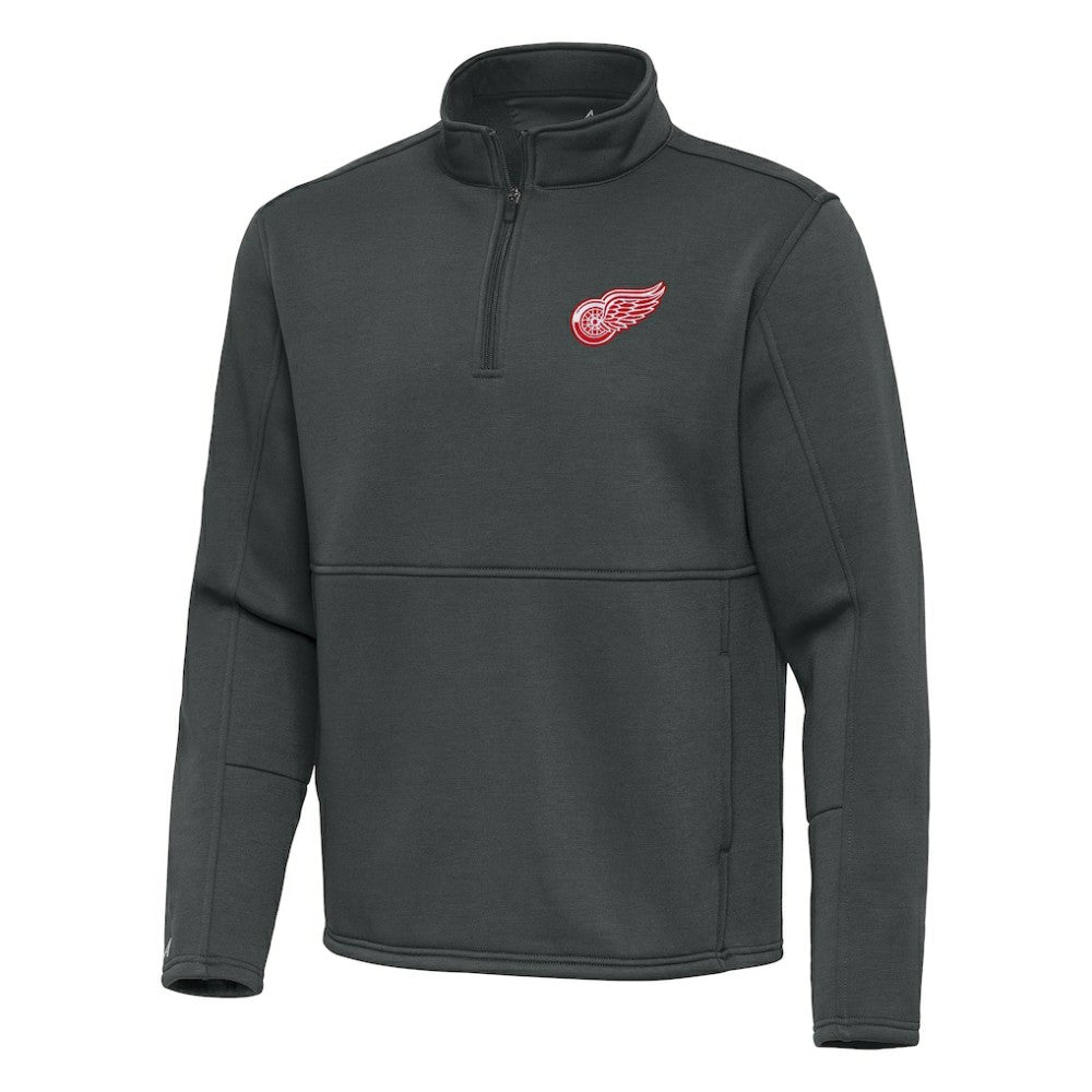 Detroit Red Wings Antigua Twist Quarter-Zip Pullover Jacket - Pewter - NHL 202264709