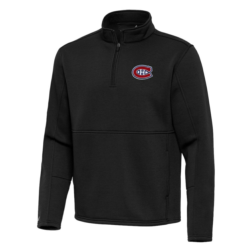Montreal Canadiens Antigua Twist Quarter-Zip Pullover Jacket - Black - NHL 202264710