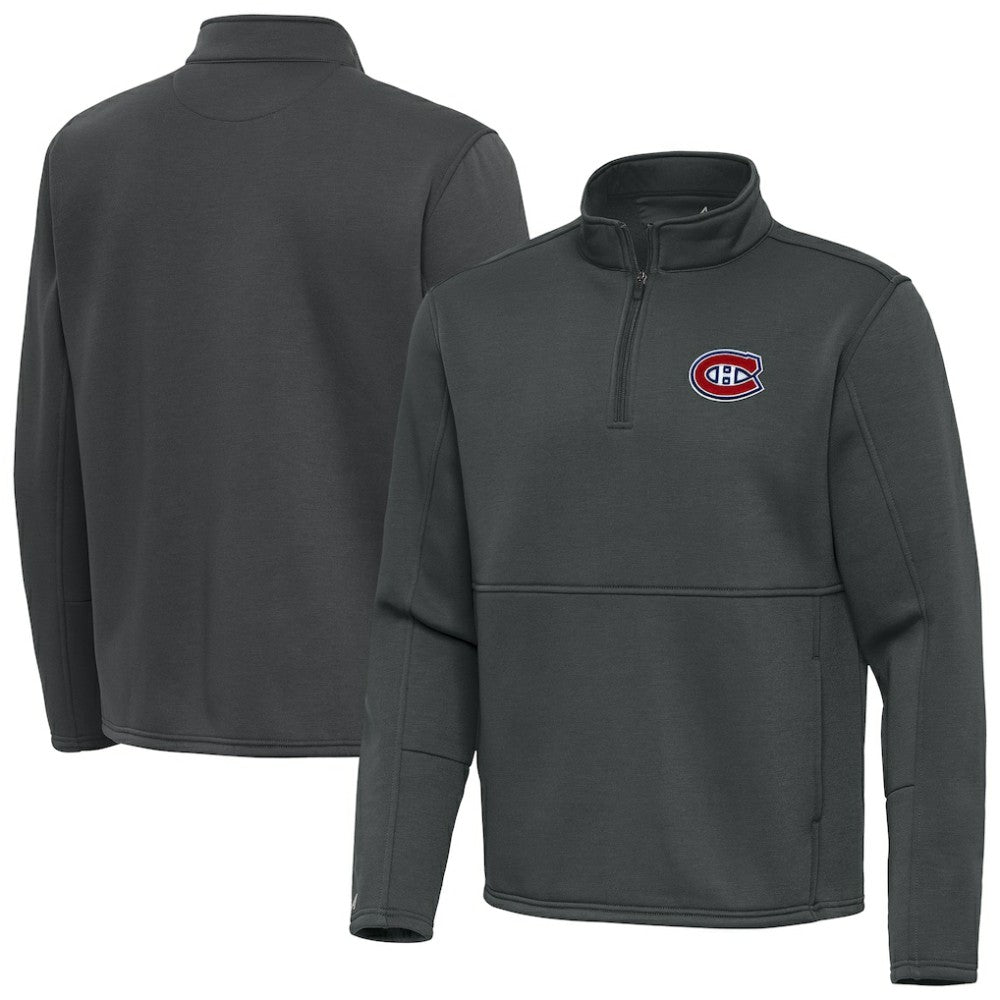 Montreal Canadiens Antigua Twist Quarter-Zip Pullover Jacket - Pewter - NHL 202264712