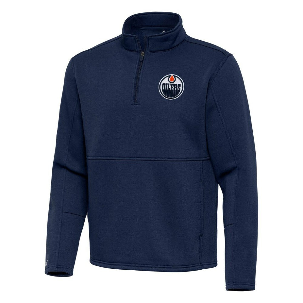 Edmonton Oilers Antigua Twist Quarter-Zip Pullover Jacket - Royal - NHL 202264714