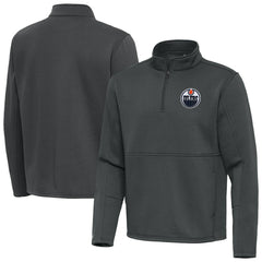 Edmonton Oilers Antigua Twist Quarter-Zip Pullover Jacket - Pewter - NHL 202264718
