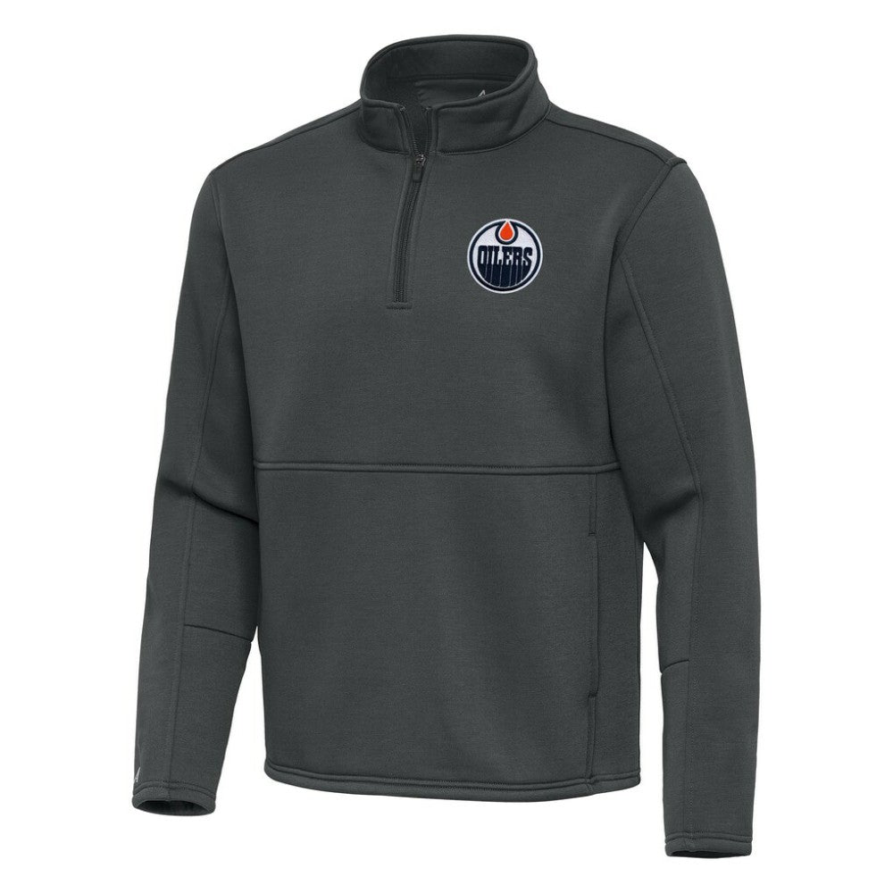 Edmonton Oilers Antigua Twist Quarter-Zip Pullover Jacket - Pewter - NHL 202264718