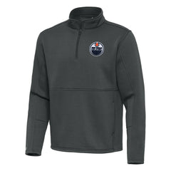 Edmonton Oilers Antigua Twist Quarter-Zip Pullover Jacket - Pewter - NHL 202264718