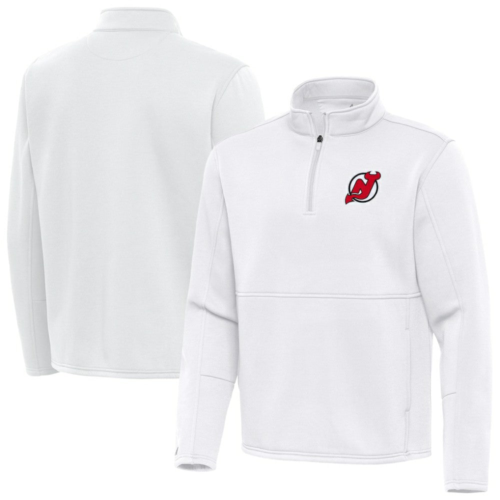 New Jersey Devils Antigua Twist Quarter-Zip Pullover Jacket - White - NHL 202264725