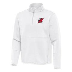 New Jersey Devils Antigua Twist Quarter-Zip Pullover Jacket - White - NHL 202264725