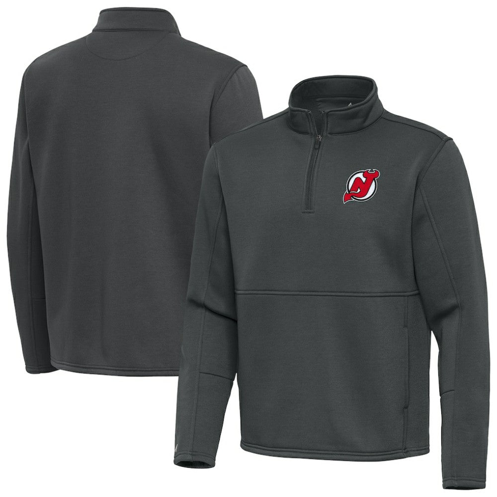 New Jersey Devils Antigua Twist Quarter-Zip Pullover Jacket - Pewter - NHL 202264729