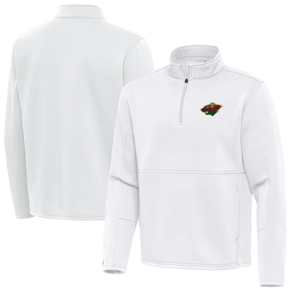 Minnesota Wild Antigua Twist Quarter-Zip Pullover Jacket - White - NHL 202264731
