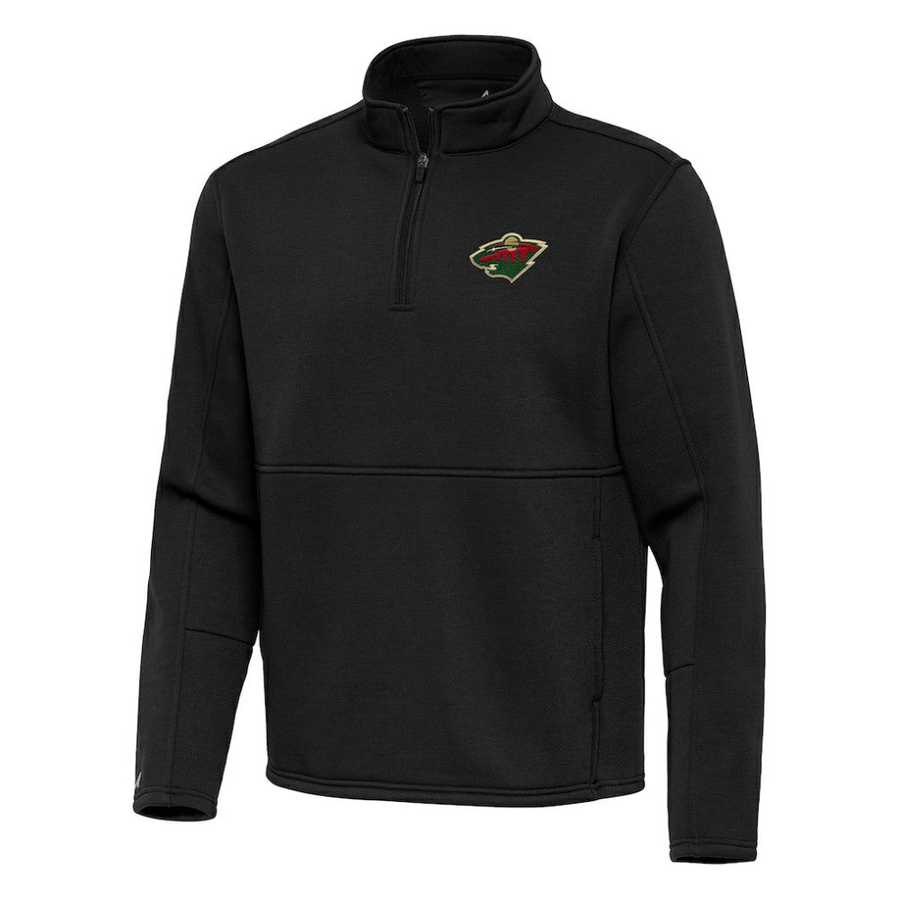 Minnesota Wild Antigua Twist Quarter-Zip Pullover Jacket - Black - NHL 202264732