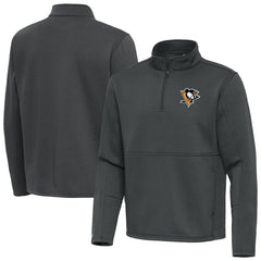 Pittsburgh Penguins Antigua Twist Quarter-Zip Pullover Jacket - Pewter - NHL 202264745