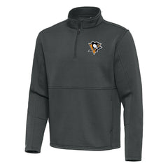 Pittsburgh Penguins Antigua Twist Quarter-Zip Pullover Jacket - Pewter - NHL 202264745