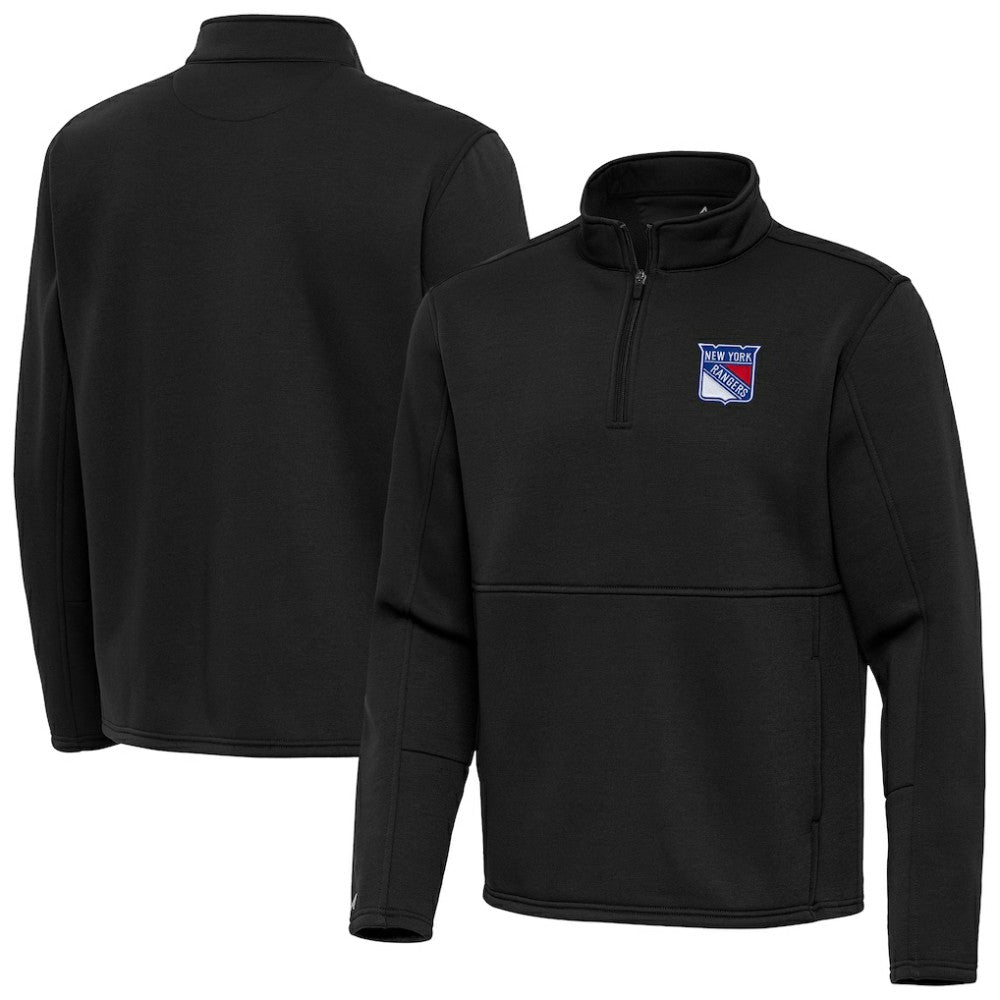 New York Rangers Antigua Twist Quarter-Zip Pullover Jacket - Black - NHL 202264748