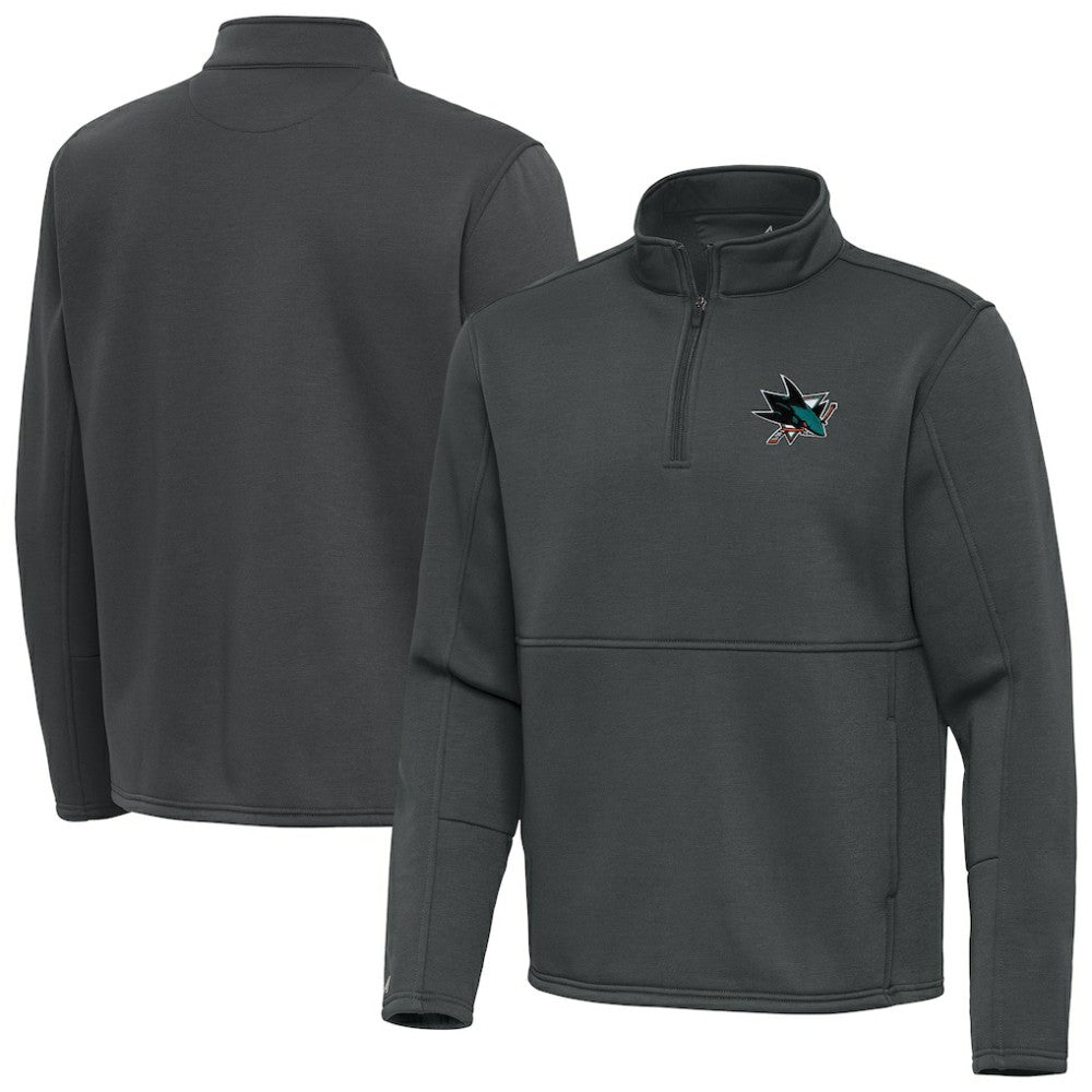 San Jose Sharks Antigua Twist Quarter-Zip Pullover Jacket - Pewter - NHL 202264753